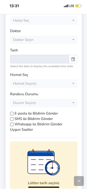 Anamedsis randevu programı mobil ekran 1